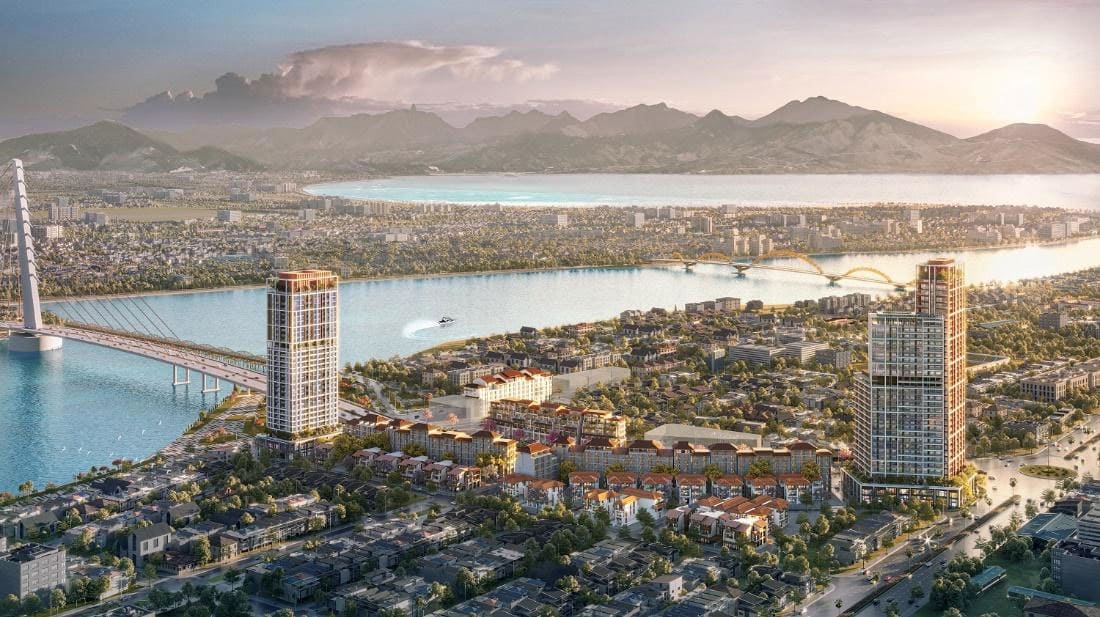 Sun Cosmo Residence Da Nang nằm kề bên Sông Hàn thơ mộng.