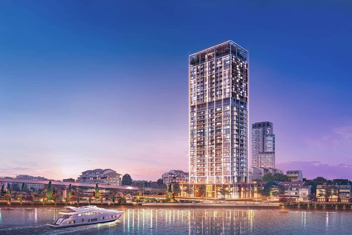 Tòa tháp căn hộ Panoma 2 sở hữu vị trí đắc địa ven sông Hàn.